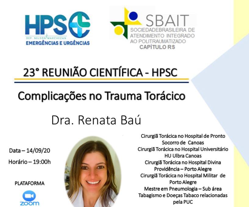 Complicações no Trauma Torácico - Reunião Científica HPSC 1